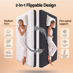 Giselle 18cm King Memory Foam Mattress Dual Feel Reversible Charcoal Foam