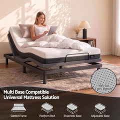 Giselle 18cm Single Memory Foam Mattress Dual Feel Reversible Charcoal Foam