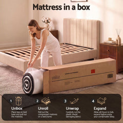 Giselle 18cm Single Memory Foam Mattress Dual Feel Reversible Charcoal Foam