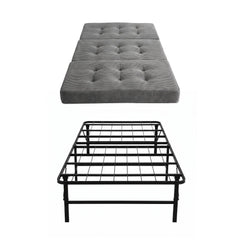Giselle Single Folding Bed with Mattress Metal Frame Guest Bed 15cm Foam Foldable