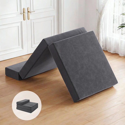 Giselle Bedding Foldable Mattress Folding Foam Bed Mat Single Grey