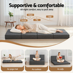 Giselle Bedding Foldable Mattress Folding Foam Mattresses Portable Mat Double
