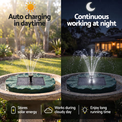 Gardeon Solar Fountain Pumps Bird Bath Floating Lotus Desig Water Feature 31cm