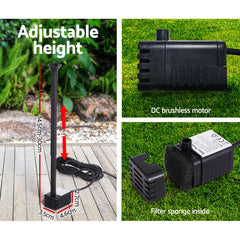 Gardeon Solar Pond Pump Submersible Water Fountain Kit 2.6FT