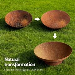 Grillz Fire Pit Bowl Cast Iron Rustic 70cm