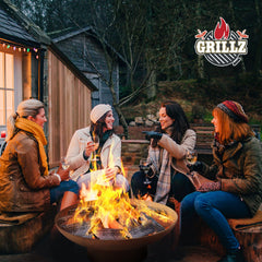 Grillz Fire Pit Bowl Cast Iron Rustic 70cm