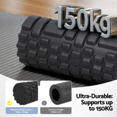 Everfit Foam Roller Set 4 in 1 Grid High Density Massager for Deep Tissue Trigger Point Myofascial Release Back Pain Muscle Recovery Gym Home Fitness Equipment with Storage Bag Supports 150kg