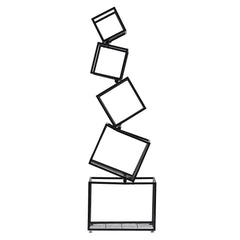 Artiss 5-Tier Bookshelf Metal Geometric Display Shelf Storage Organizer Black