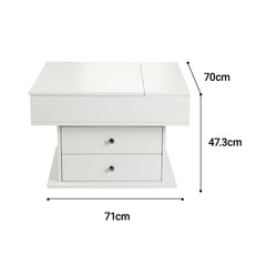 Artiss Lift Top Coffee Table Centre Table with Rotating Top Hidden Storage White