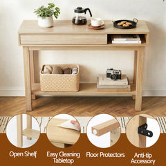 Artiss Console Table Entryway Hallway Sofa Side Table Drawer Shelf 100CM Wood