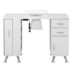 Artiss Manicure Table Nail Desk with Built-in Dust Collector Beauty Salon Station Drawers Shelves Wrist Cushion White