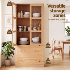Artiss Buffet Sideboard Cabinet 180cm Hutch Storage Kitchen Drawer Door Wood