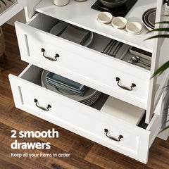 Artiss Buffet Sideboard 180cm Hutch Storage Cabinet Kitchen Drawer Door White