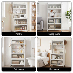 Artiss Kitchen Cabinet Storage Shelves Pegboard Cupboard Sideboard 80CMX164CM