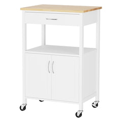 Artiss Kitchen Island Trolley Rolling Serving Cart Storage Drawer Cupboard 60cm