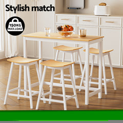 Artiss 4x Bar Stools Wooden Chairs Oak