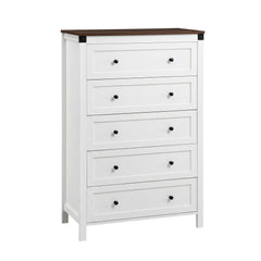 Artiss 5 Chest of Drawers Storage Tallboy White & Walnut