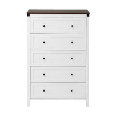 Artiss 5 Chest of Drawers Storage Tallboy White & Walnut