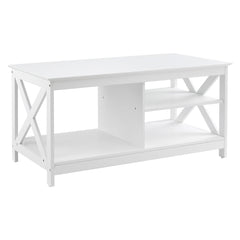 Artiss Coffee Table Storage Shelf White