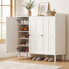 Artiss Shoe Rack Cabinet Storage Cupboard Adjustable Shelf White