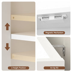 Artiss Shoe Rack Cabinet Storage Cupboard 3 Adjustable Shelves White