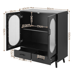 Artiss Buffet Sideboard Double Doors - Black