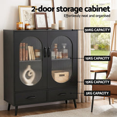 Artiss Buffet Sideboard Double Doors - Black