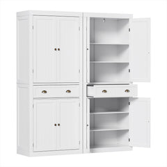 Artiss 2x Buffet Sideboard Cabinet 6-Tier Storage Pantry Cupboard Drawer White