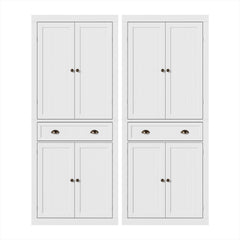 Artiss 2x Buffet Sideboard Cabinet 6-Tier Storage Pantry Cupboard Drawer White