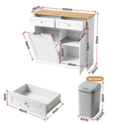 Artiss Buffet Sideboard Cabinet Kitchen Tilt Out Bin Holder Storage Cupboard