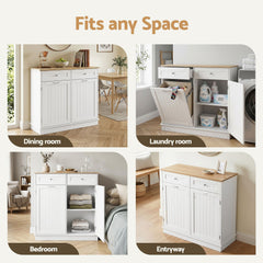 Artiss Buffet Sideboard Cabinet Kitchen Tilt Out Bin Holder Storage Cupboard