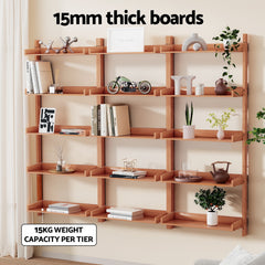 Artiss Bookshelf Floating Shelf CAPIZ Oak