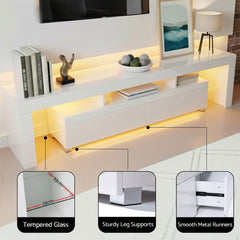 Artiss LED TV Unit & Coffee Table Set Storage Cabinet White