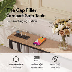 Artiss Console Table Entryway Hallway Display Desk Charging Station Wood