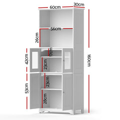 Artiss 2x Buffet Sideboard Cabinet Pantry Kitchen Bathroom Storage Cupboard