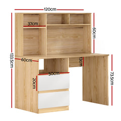 Artiss Computer Desk Office Study Desks Table Bookshelf Drawer