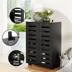 Artiss Shoe Rack Storage Cabinet 20 Pairs 5-tier Black Alster
