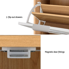 Artiss Shoe Rack Cabinet Mirror White