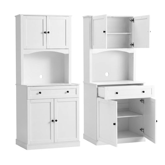 Artiss 2x Buffet Sideboard Hutch Pantry Cabinet Kitchen Storage BEINI White