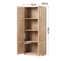 Artiss 2x Buffet Sideboard Cabinet Pantry Hutch Kitchen Storage Organiser Pine