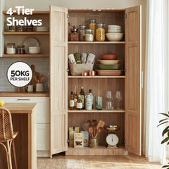 Artiss 2x Buffet Sideboard Cabinet Pantry Hutch Kitchen Storage Organiser Pine