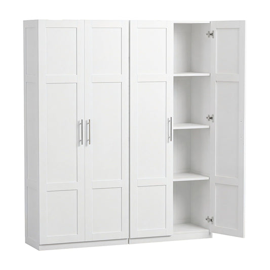 Artiss 2x Buffet Sideboard Cabinet Pantry Hutch Kitchen Storage Organiser White