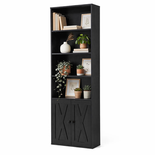 Artiss 6-Tier Bookshelf Display Cabinet Storage Black