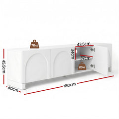 Artiss TV Unit Entertainment Unit Storage Cabinet Adjustable Shelf 180cm White