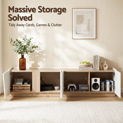 Artiss 180cm TV Unit Storage Cabinet Living Room Grayish white & Walnut