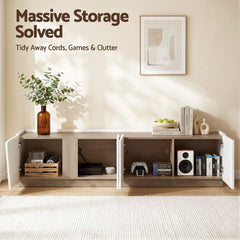 Artiss 180cm TV Unit Storage Cabinet Living Room White & Oak
