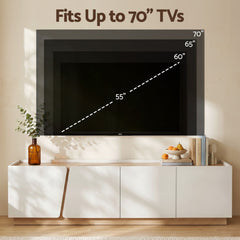 Artiss 180cm TV Unit Storage Cabinet Living Room Grayish white & Walnut