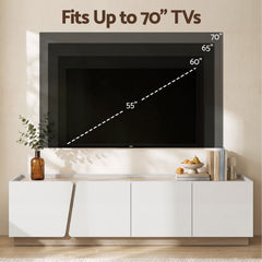 Artiss 180cm TV Unit Storage Cabinet Living Room White & Oak