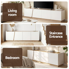 Artiss 180cm TV Unit Storage Cabinet Living Room Grayish white & Walnut