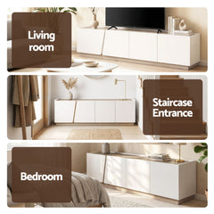 Artiss 180cm TV Unit Storage Cabinet Living Room White & Oak